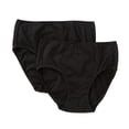 thumbnail image 1 of Women's Cottonique W22200 Latex Free Organic Cotton Brief Panty - 2 Pack (Black 9), 1 of 4