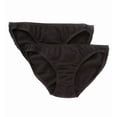 thumbnail image 1 of Women's Cottonique W22205 Latex Free Organic Cotton Low Rise Panty - 2 Pack (Black 7), 1 of 4