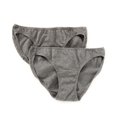 thumbnail image 1 of Women's Cottonique W22205 Latex Free Organic Cotton Low Rise Panty - 2 Pack (Melange Grey 8), 1 of 4