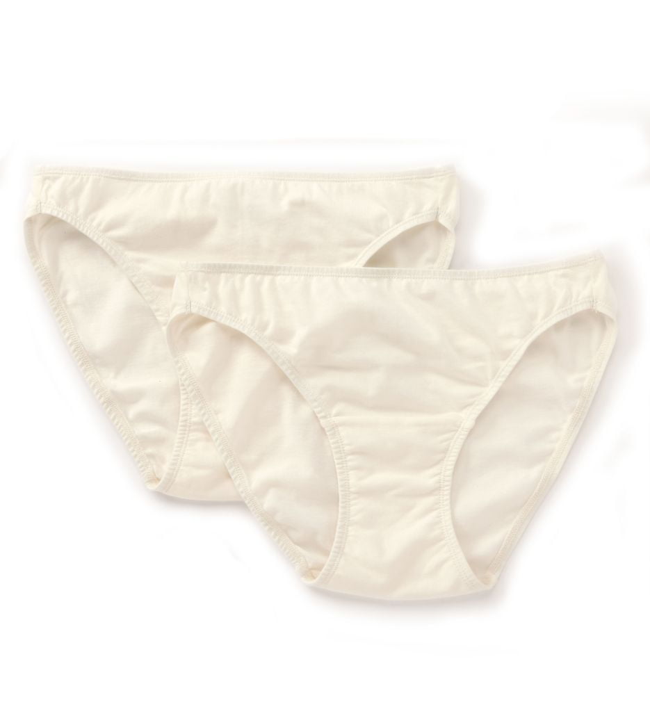 Women's Cottonique W22205C Latex Free Organic Cotton Brief Panty - 2 Pack  (Natural 6) 