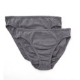 thumbnail image 1 of Women's Cottonique W22207 Latex Free Organic Cotton High Cut Panty - 2 Pack (Melange Grey 7), 1 of 2