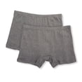 thumbnail image 1 of Women's Cottonique W22223 Latex Free Organic Cotton Boyleg Panty - 2 Pack (Melange Grey 4), 1 of 4