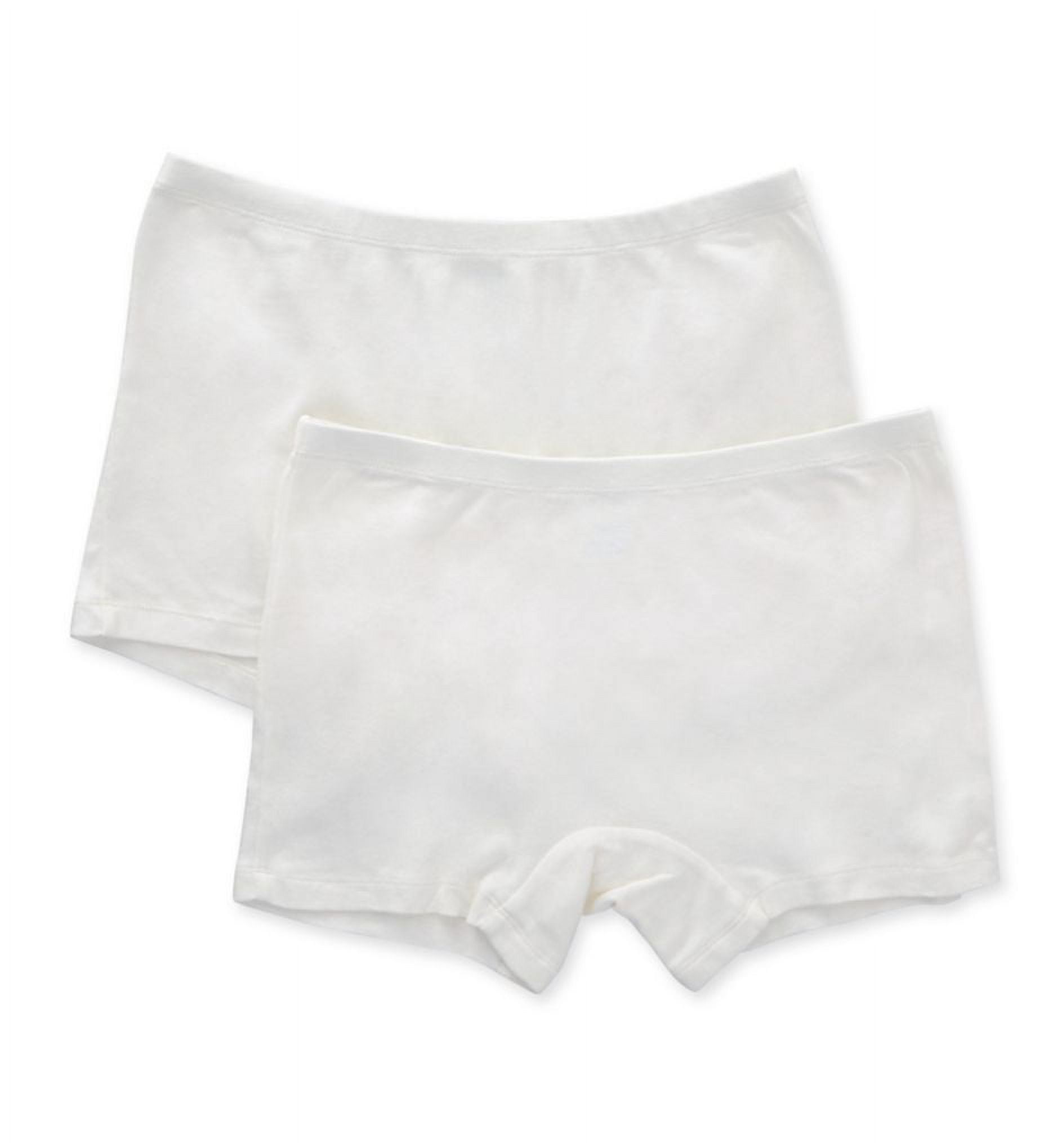 Women's Cottonique W22223 Latex Free Organic Cotton Boyleg Panty - 2 Pack  (Natural 5) 
