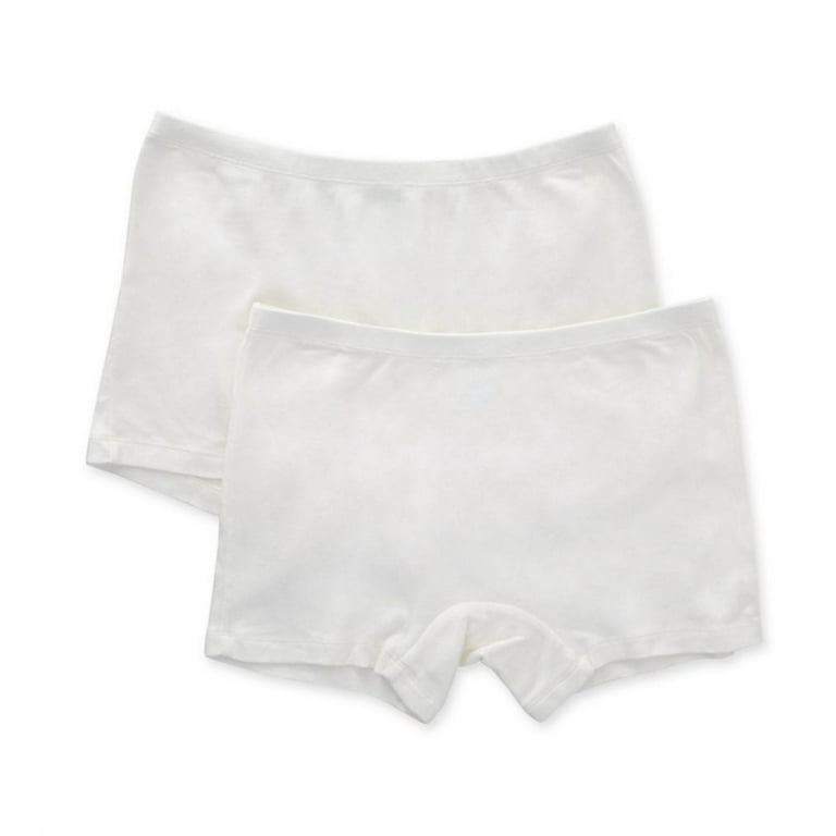 Women's Cottonique W22223 Latex Free Organic Cotton Boyleg Panty - 2 Pack  (Natural 5)