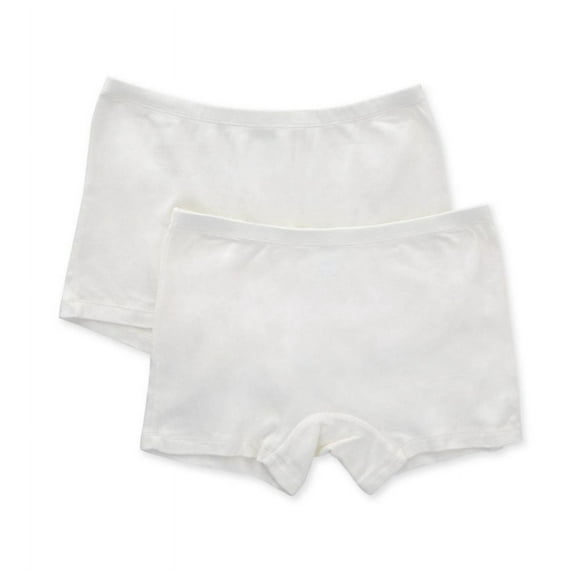 Women's Cottonique W22223 Latex Free Organic Cotton Boyleg Panty - 2 Pack (Natural 8)