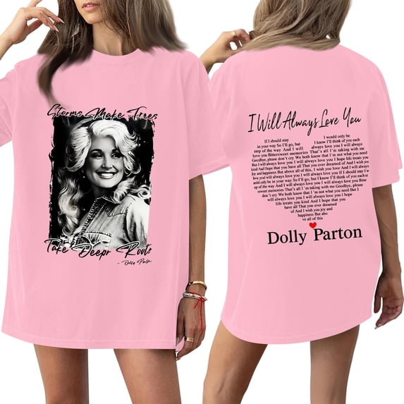 Women's Country Singer T-shirt Unisex Graphic Dolly T-shirts Short Sleeve Round Neck Tops for Vintage Country Music Tribute,(S)