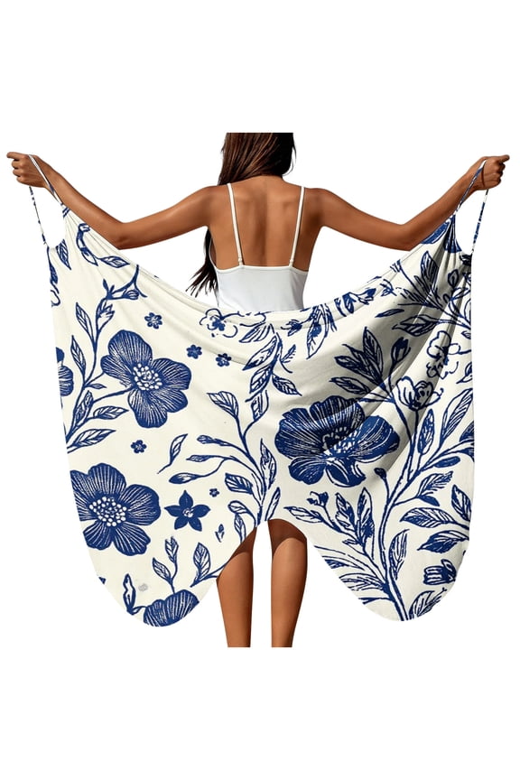 Women's Cover-Up, Sheer Beach Sarong with Waist Tie, Flowing Draped Design, Ideal As A Swimsuit Cover-Up, Beach Wrap, Or Casual Lightweight Dress for Summer.