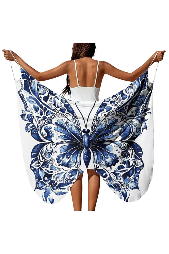 Women's Cover-Up, Sheer Beach Sarong with Waist Tie, Flowing Draped Design Perfect As A Swimsuit Cover-Up, Beach Wrap, Or Lightweight Summer Dress.