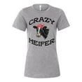 thumbnail image 1 of Women's Cow Bandana Crazy Heifer Ladies Fit Short Sleeve T-shirt-Athletic Heather-large, 1 of 4