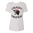 thumbnail image 1 of Women's Cow Bandana Crazy Heifer Ladies Fit Short Sleeve T-shirt-White Triblend-xl, 1 of 4