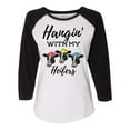 thumbnail image 1 of Women's Cow Bandana Hangin With My Heifers Ladies Fit Raglan Short Sleeve T-shirt-Black/White-xl, 1 of 4