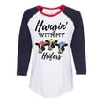 thumbnail image 1 of Women's Cow Bandana Hangin With My Heifers Ladies Fit Raglan Short Sleeve T-shirt-Navy/Red/White-medium, 1 of 4
