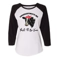 thumbnail image 1 of Women's Cow Bandana Underestimate Me Ladies Fit Raglan Short Sleeve T-shirt-Black/White-xxl, 1 of 4