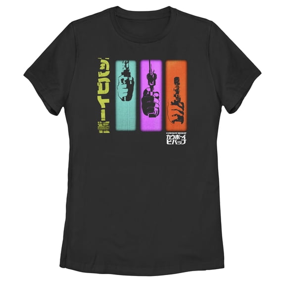 Women's Cowboy Bebop Gun Firing  Graphic Tee Black X Large