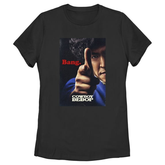 Women's Cowboy Bebop Spike Spiegel Bang Graphic Tee Black Medium