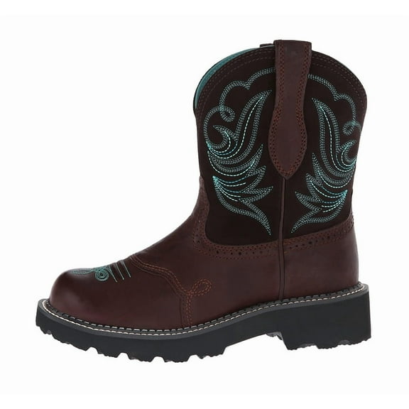 Women's Cowgirl Boots Embroidered Chunky Heel Round Toe Classic Retro Women's Ankle Boots Wide Calf Western Boots Women's Country Boots