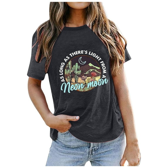 Women's Cowgirl Vintage T-Shirt Oversized Western Graphic Print Music Country Tees Casual Fashion Short Sleeve Tops