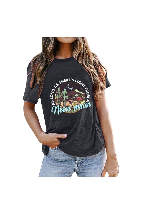 Women's Cowgirl Vintage T-Shirt Oversized Western Graphic Print Music Country Tees Casual Fashion Short Sleeve Tops