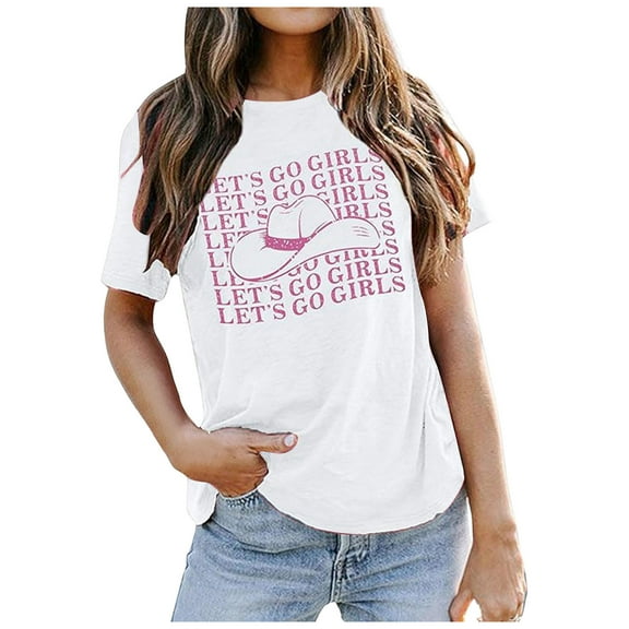 Women's Cowgirl Vintage T-Shirt Oversized Western Graphic Print Music Country Tees Casual Fashion Short Sleeve Tops