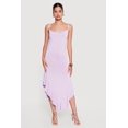 thumbnail image 1 of Women's Cowl Neck Asymmetrical Ruffle Hem Maxi Dress, 1 of 3