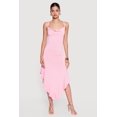 thumbnail image 1 of Women's Cowl Neck Asymmetrical Ruffle Hem Maxi Dress, 1 of 3