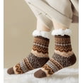 thumbnail image 1 of Women's Cozy Cabin Socks with Non-Slip Grips, Plush Sherpa Fleece Lining, Warm Thermal Slipper Socks for Cold Nights (Fits 5-11), 1 of 7