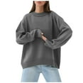 thumbnail image 1 of Women's Cozy Crew Neck Pullover Sweater Fashionable Knit Top For Fall Winter Casual Wear Soft Comfortable Everyday Outfit, 1 of 2
