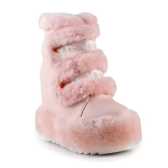 Women’s Cozy Faux Fur Hidden Wedges Platform Winter Ankle Boots