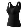 thumbnail image 1 of Women's Cozy Fleece Lined Bra: Double-Sided Velvet Thermal Vest Top, Wirefree Seamless Support with Full Coverage for Fall and Winter Comfort, Warm Lingerie Essential,Black L, 1 of 5