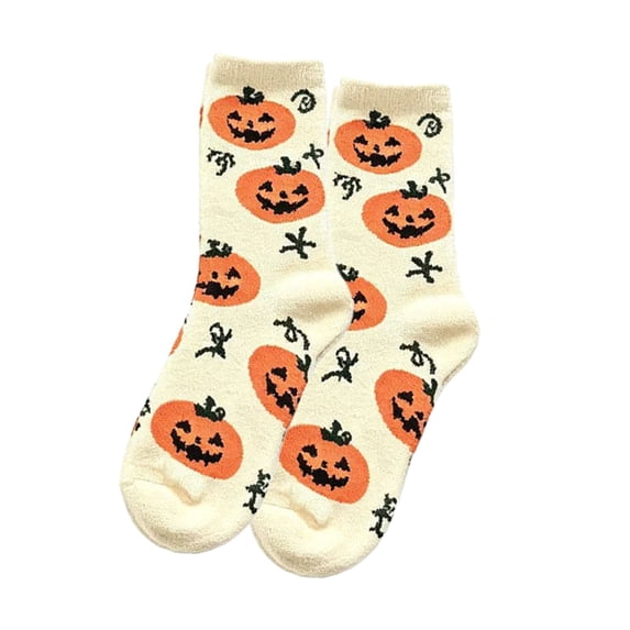 Women's Cozy Socks Long Halloween Graphic Stockings Soft Warm Bed Socks for Winter
