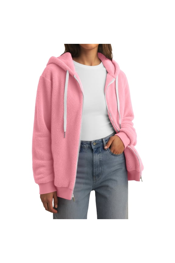 Women's Cozy Hooded Jacket For Casual Outings Winter Soft And Comfortable Layering For Everyday Wear And Relaxation