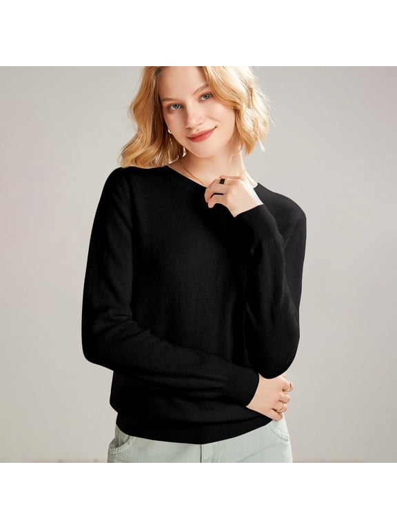 Women's Cozy Lightweight Cropped Pullover Sweaters Casual Long Sleeve Winter Loose Crewneck Knit Shirt Top