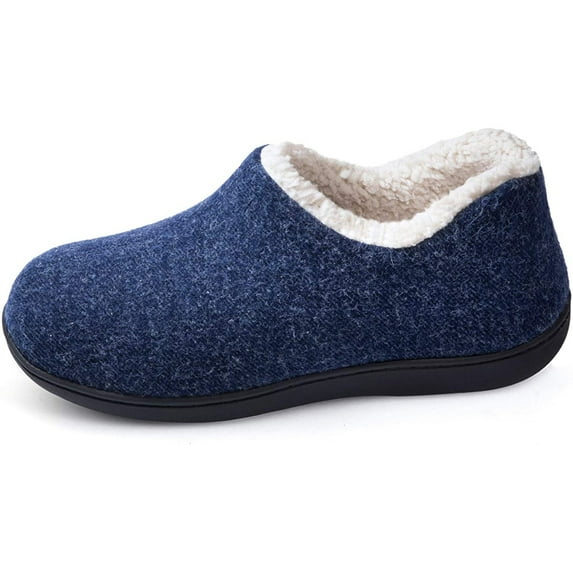 Women's Cozy Memory Foam Closed Back Slippers with Warm Fleece Lining, Size 6 US Women, Red