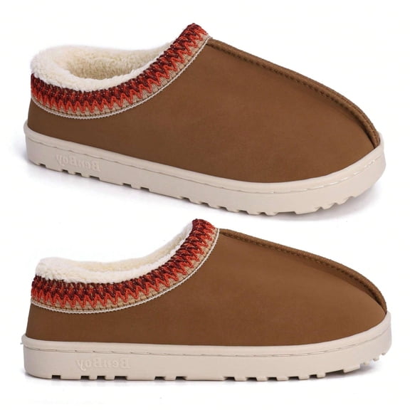 Women's Cozy Memory Foam House Slippers with Fuzzy Wool-Like Plush Fleece Lining for Indoor & Outdoor Use, Anti-Skid Rubber Sole