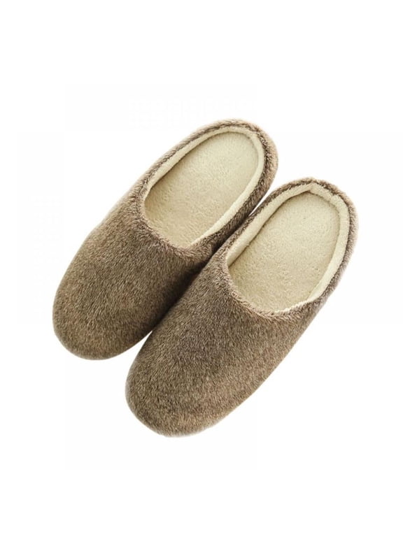Women's Cozy Memory Foam Slippers Fuzzy Wool-Like Plush Fleece Lined House Shoes w/Indoor, Outdoor Anti-Skid Rubber Sole Size 5-11