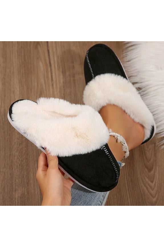 Women's Cozy Memory Foam Slippers - Fuzzy Wool-Like Plush Fleece Lined Indoor Outdoor House Shoes with Anti-Skid Rubber Sole