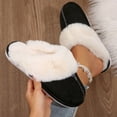 thumbnail image 1 of Women's Cozy Memory Foam Slippers, Fuzzy Wool-Like Plush Fleece Lined Indoor Outdoor House Slippers with Anti-Skid Sole, 1 of 10
