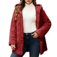 thumbnail image 1 of Women's Cozy Soft Hooded Jacket Full Zip Front Button Closure Long Sleeve Casual Lightweight Outerwear For Everyday Wear, 1 of 6