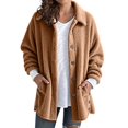 thumbnail image 1 of Women's Cozy Soft Open Front Cardigan Long Sleeve Notched Lapel Loose Fit Casual Outerwear For Fall And Winter Seasons, 1 of 5
