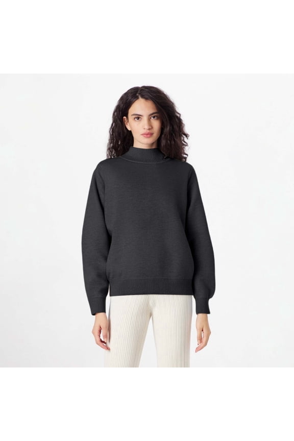 Women's Cozy Turtleneck Sweater Autumn Winter Knitted Top Warm Pullovers For Layering Thermal Shirts for Men Pack Compression Thermal plus Size Thermal Tops for Women Cold Weather Woman's Thermal