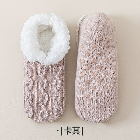 Women's Cozy Winter Slipper Socks, Thick Fuzzy Lining and Reliable Non-Slip Bottoms US 6 to 11