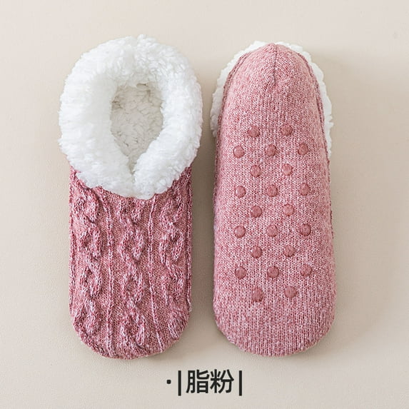 Women's Cozy Winter Slipper Socks, Thick Fuzzy Lining and Reliable Non-Slip Bottoms US 6 to 11
