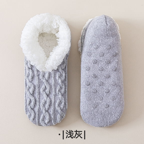 Women's Cozy Winter Slipper Socks, Thick Fuzzy Lining and Reliable Non-Slip Bottoms US 6 to 11