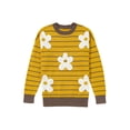 thumbnail image 1 of TinyCribz Yellow Daisy Striped Sweater, Trendy Long Sleeve Knitwear L, 1 of 12