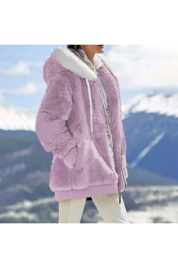 Women's Cozy Zip Up Hoodie Jacket Winter Warmth & Comfort Running Jacket Zip up Jackets for Women Womens plus Size Jackets plus Size Jackets Er Tech Jacket Outdoor Work Clothes for Women Women Jacket