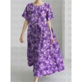 thumbnail image 1 of Women's Crane Print Long Dress 3D Printed Elegant Dress Female Pocket Dresses (9,XXXL), 1 of 6