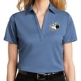 thumbnail image 1 of Women's Crashing Bowling Pins No Button Polo Shirt, Extra Small Moonlight Blue Heather, 1 of 3