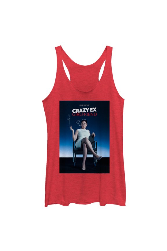 Women's Crazy Ex-Girlfriend Crazy Instinct Poster  Racerback Tank Top Red Heather Medium