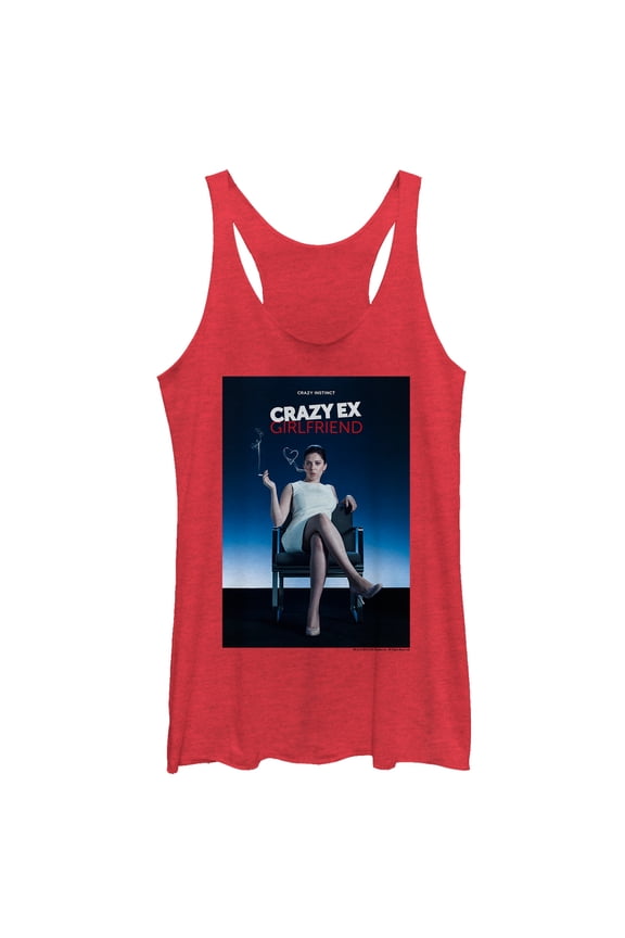 Women's Crazy Ex-Girlfriend Crazy Instinct Poster Racerback Tank Top Red Heather X Large