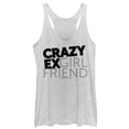 thumbnail image 1 of Women's Crazy Ex-Girlfriend Text Logo Racerback Tank Top White Heather Small, 1 of 3